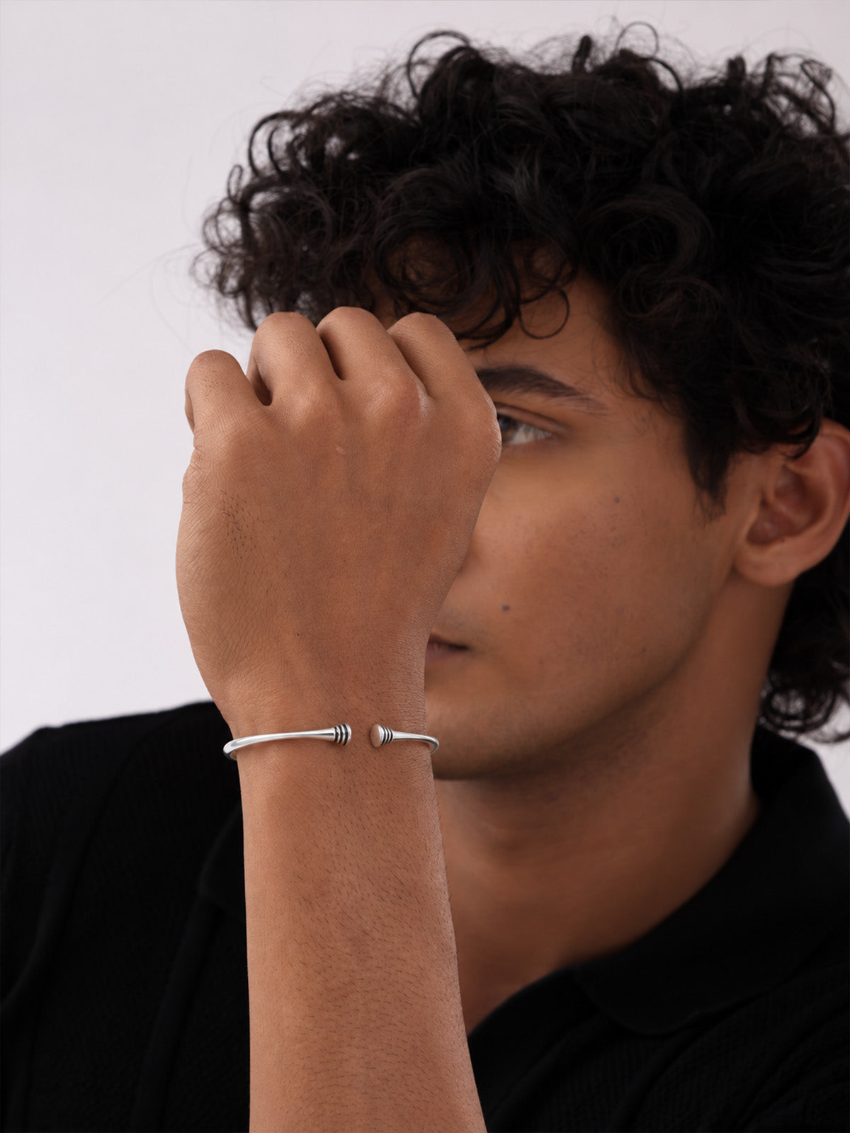 Oxidized Silver Textured Cuff Bracelet