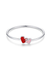 Double Heart Kids’ Silver Nazariya Bangle