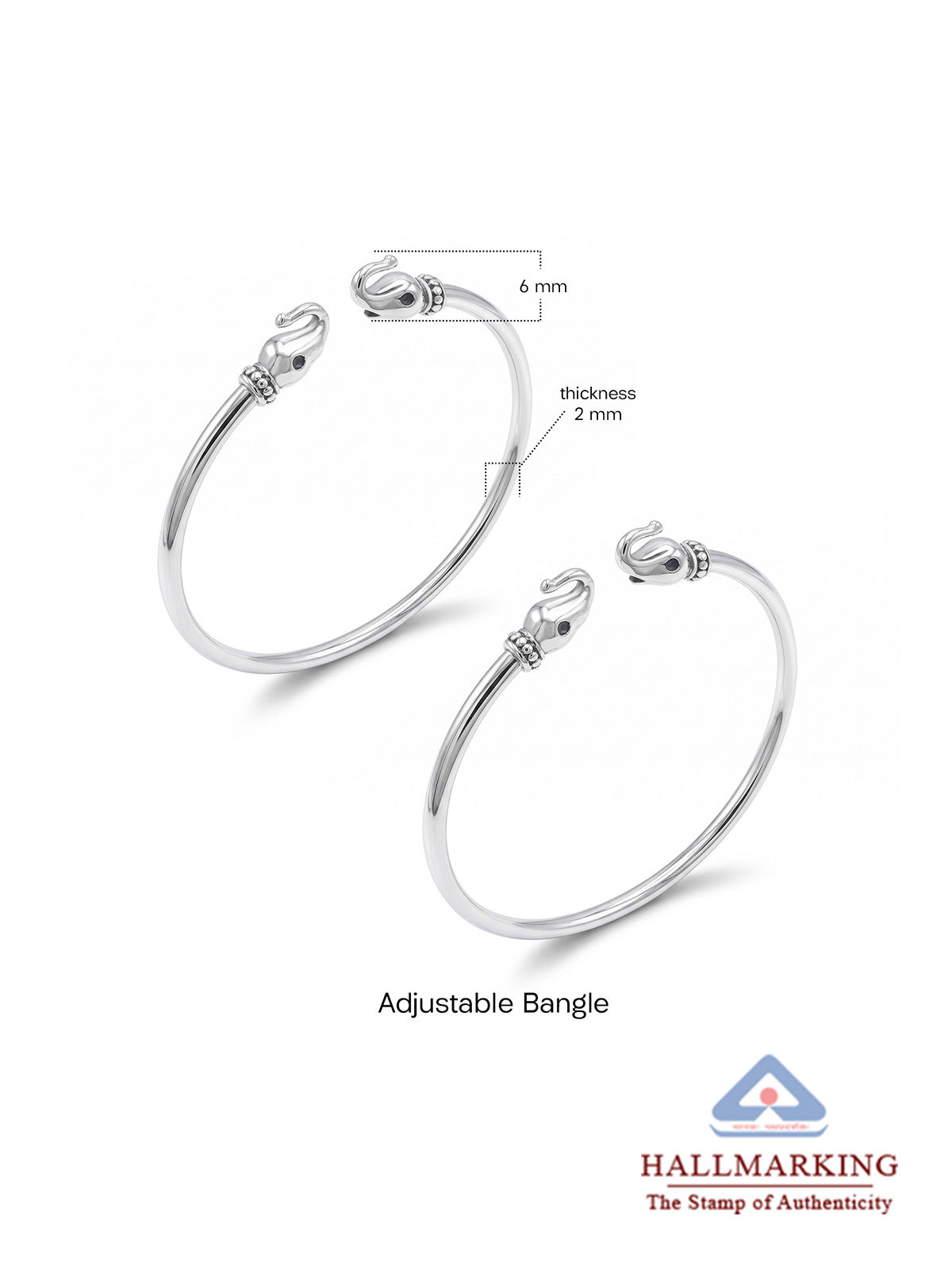 Silver Elephant Nazariya Bangles for Kids