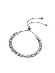 Oria Polished Rhodium-Plated Slider Bracelet for Women