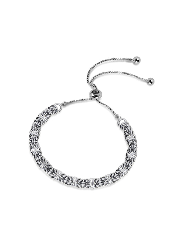 Oria Polished Rhodium-Plated Slider Bracelet for Women