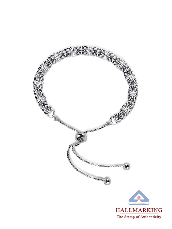 Oria Polished Rhodium-Plated Slider Bracelet for Women