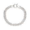 925 Sterling Silver Byzantine Link Chain Bracelet for Women
