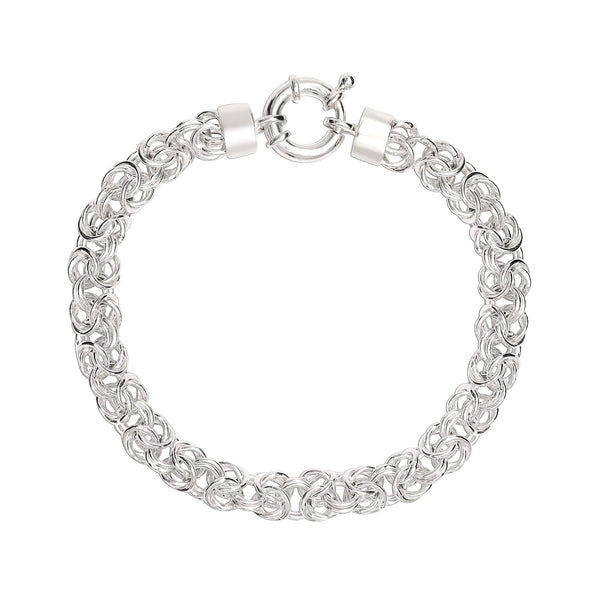 925 Sterling Silver Byzantine Link Chain Bracelet for Women 8.0 inch