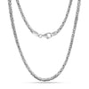 925 Sterling Silver Italian Square Handmade Classic Byzantine Link Chain Necklace for Men and Women 4 MM