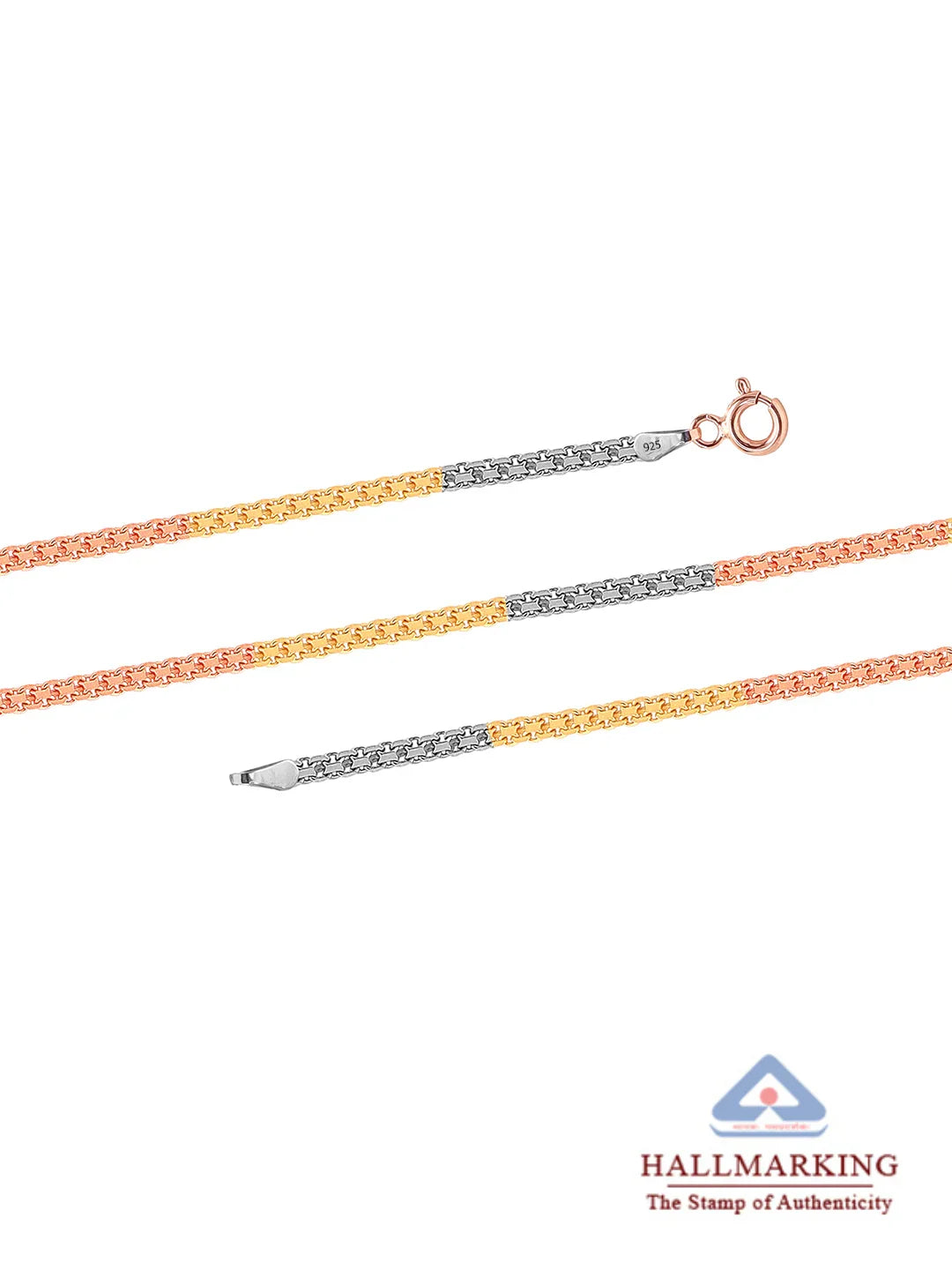 Tricolor Diamond-Cut Bismark Necklace