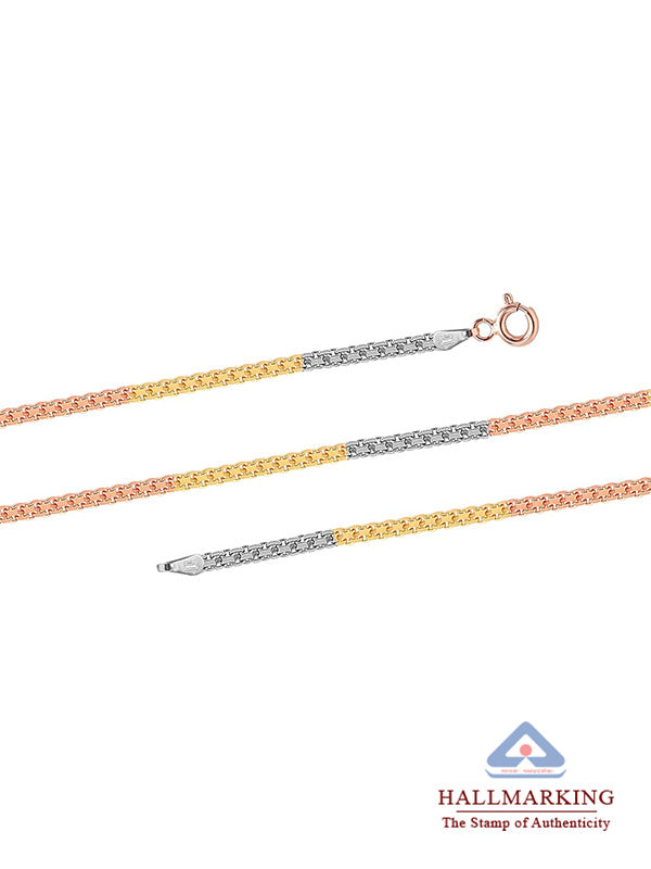 Tricolor Diamond-Cut Bismark Necklace