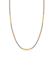 Tricolor Diamond-Cut Bismark Necklace