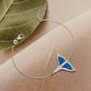 925 Sterling Silver Blue Opal Adjustable Whale Tail Bracelet for Women