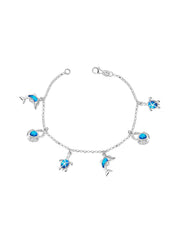 Silver Oceana Opal Charm Bracelet