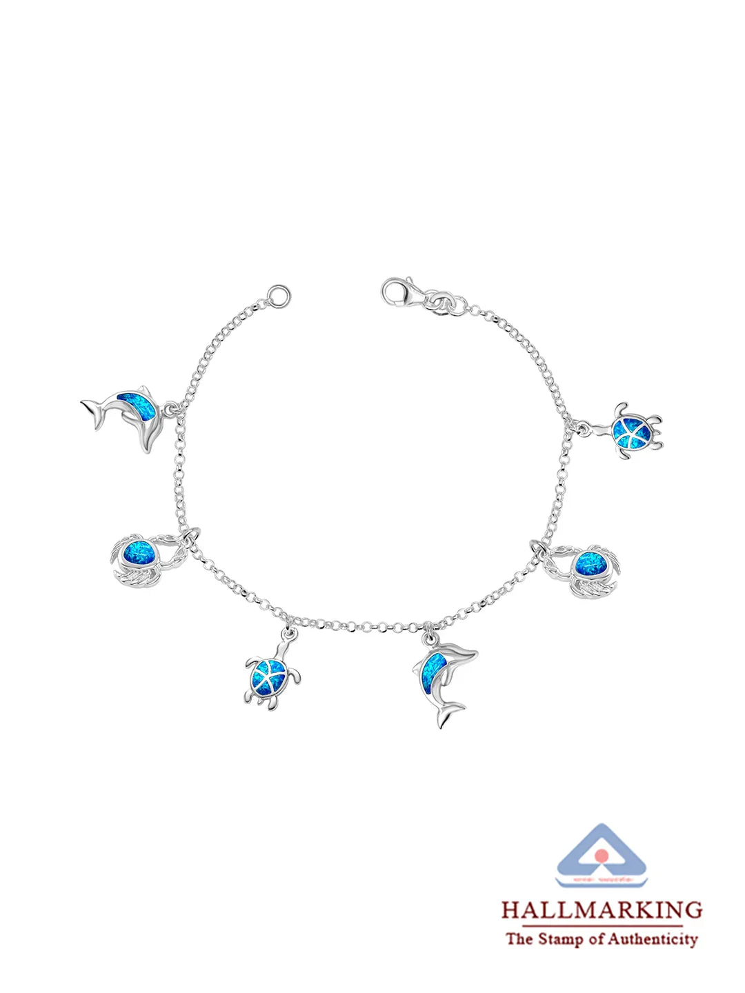 Silver Oceana Opal Charm Bracelet