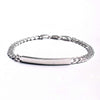 925 Sterling Silver Designer Curb Chain ID Bracelet for Men and Boys 8.5 Inches