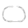 925 Sterling Silver Fancy Figaro Chain ID Bracelet for Men
