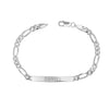 925 Sterling Silver Fancy Figaro Chain ID Bracelet for Men
