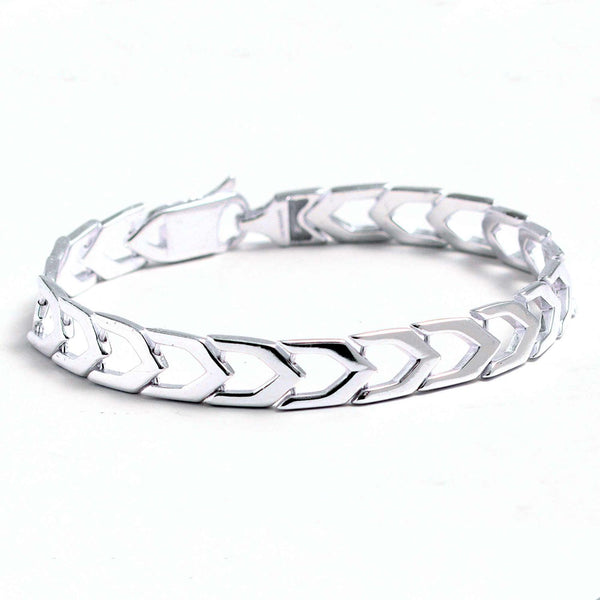 925 Sterling Silver Designer Chain Link Bracelet for Men 8.5 Inches