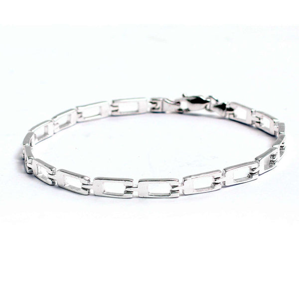 925 Sterling Silver Link Chain Bracelet for Men and Boys 22 CM
