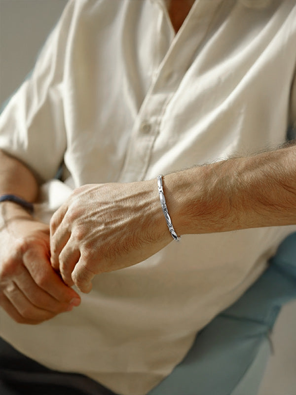 925 Sterling Silver Designer Chain Link Bracelet for Men 22 CM