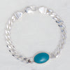 925 Sterling Silver Curb Chain Turquoise Stone Designer Bracelet for Men and Boys