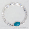 925 Sterling Silver Curb Chain Turquoise Stone Designer Bracelet for Men and Boys