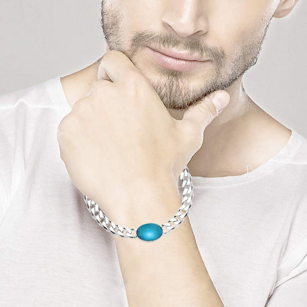 925 Sterling Silver Curb Chain Salman Khan Bracelet for Men