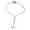 925 Sterling Silver Adjustable Sliding Mother Mary Cross Religious Bracelet for Women