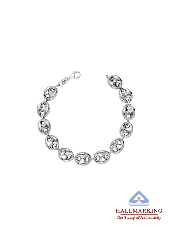 Silver Celeste Anchor Link Bracelet