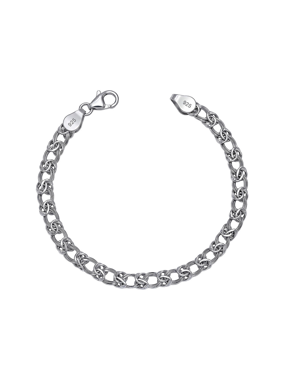 Rhodium Crest Chain Bracelet