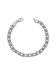 Rhodium Crest Chain Bracelet