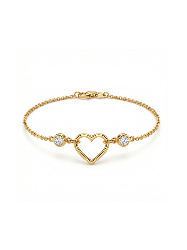 Golden Amoura Open Heart Bracelet