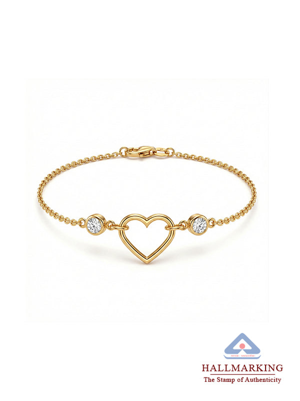 Golden Amoura Open Heart Bracelet