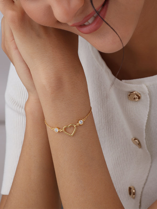 Golden Amoura Open Heart Bracelet