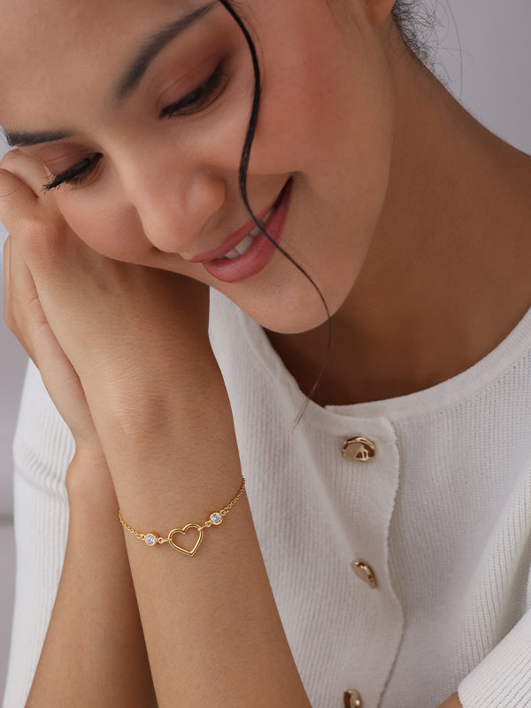 Golden Amoura Open Heart Bracelet