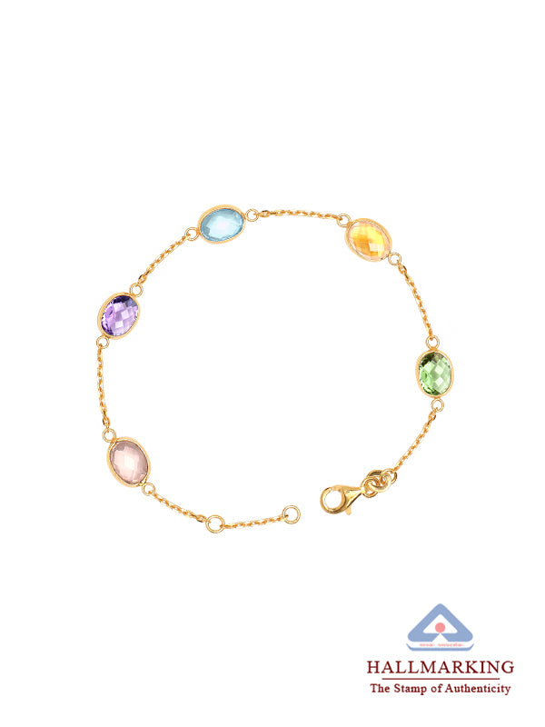Gold-Plated Multi Birthstone Bracelet