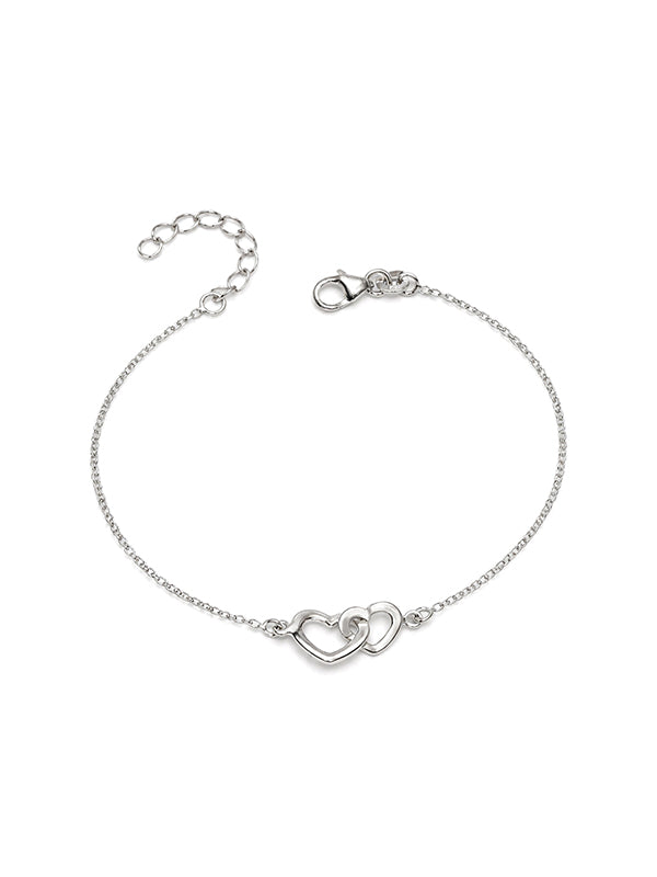 Silver Amoura Interlocking Hearts Bracelet