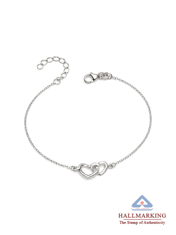 Silver Amoura Interlocking Hearts Bracelet