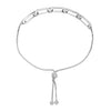 925 Sterling Silver Italian Paperclip Link Chain Sliding Bolo Bracelet for Women
