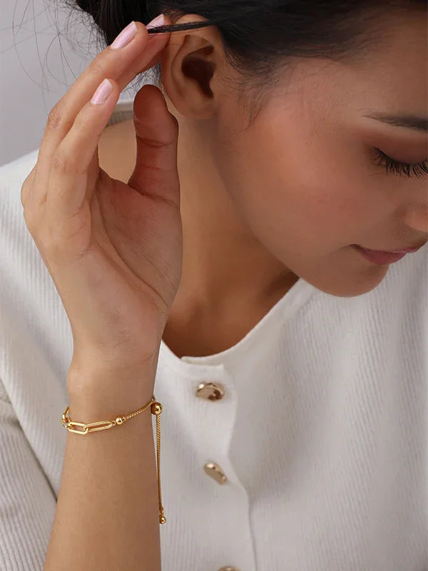 Evara Paper Clip Slider Bracelet for Women