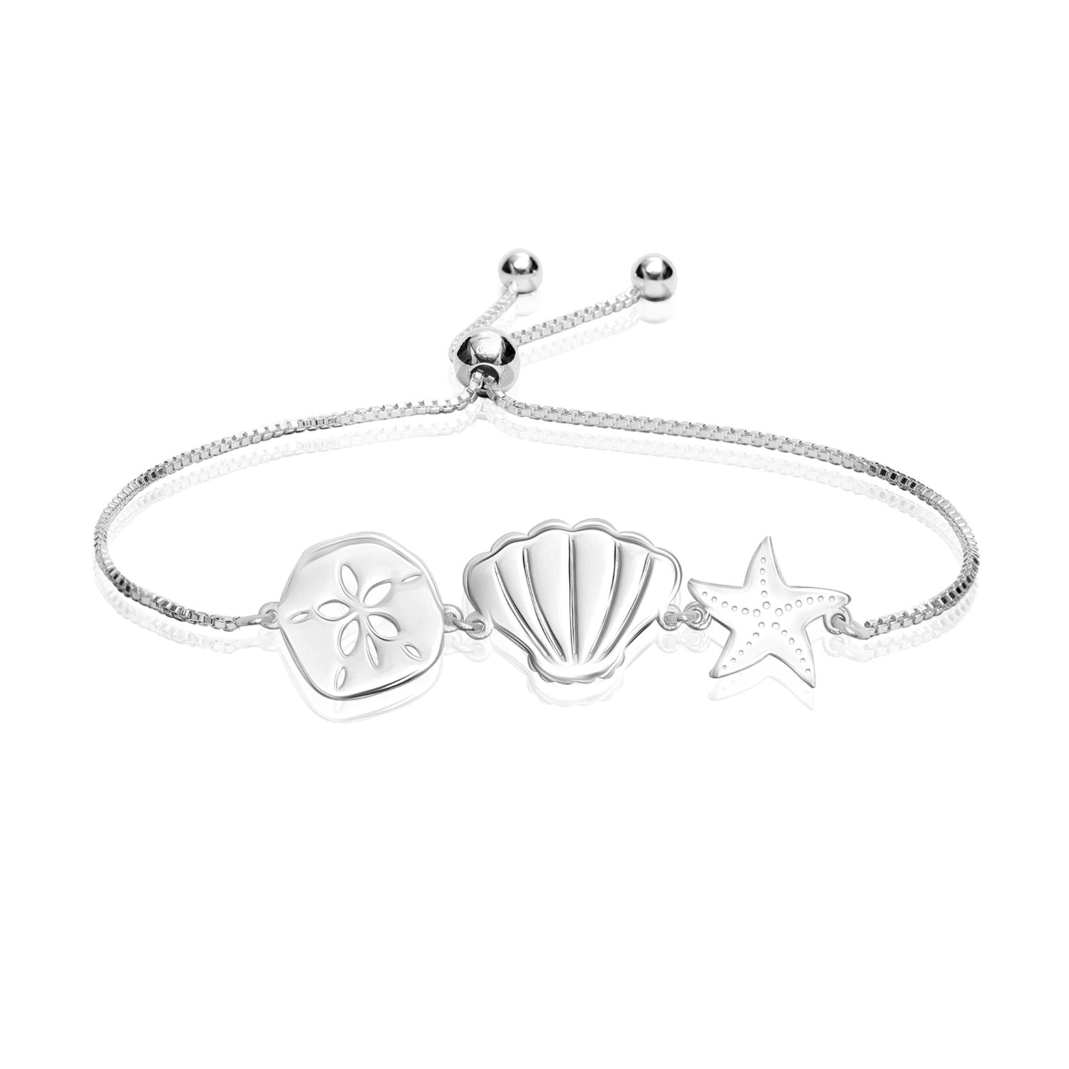 925 Sterling Silver Sea Life Bolo Bracelet for Women Teen