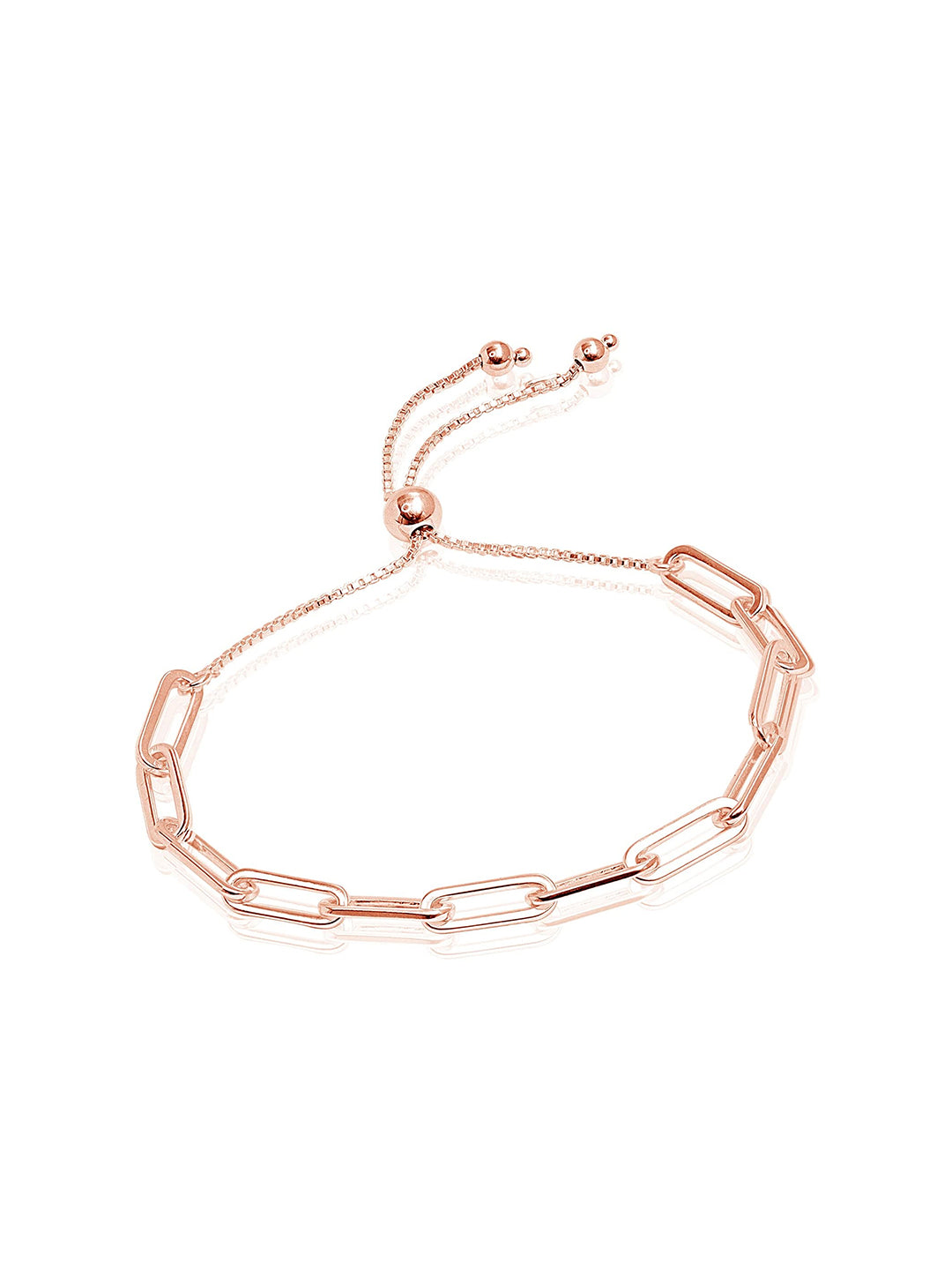 Italian Paperclip Sliding Rose-Gold Plated Bracelet