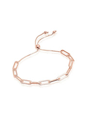 Italian Paperclip Sliding Rose-Gold Plated Bracelet