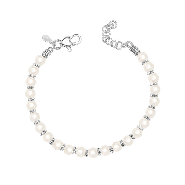 925 Sterling Silver Beaded Pearl Bracelets for Women and Girls