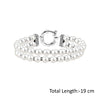 925 Sterling Silver Round Simulated Shell Pearl Bracelet for Women & Girls