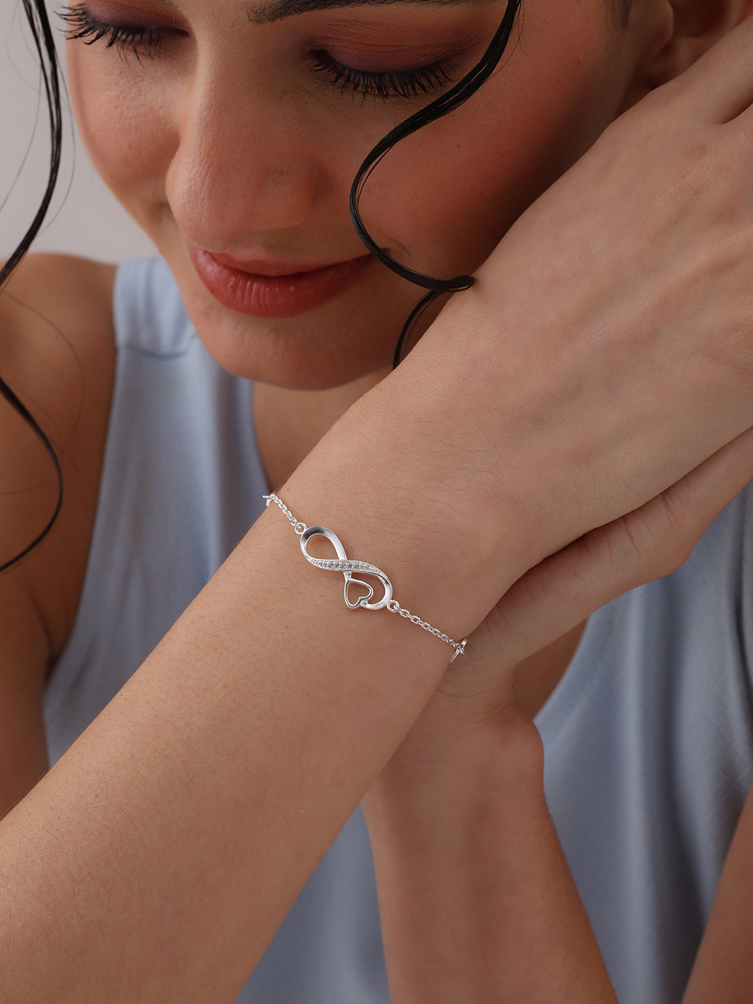 Infinity Heart Charm Bracelet