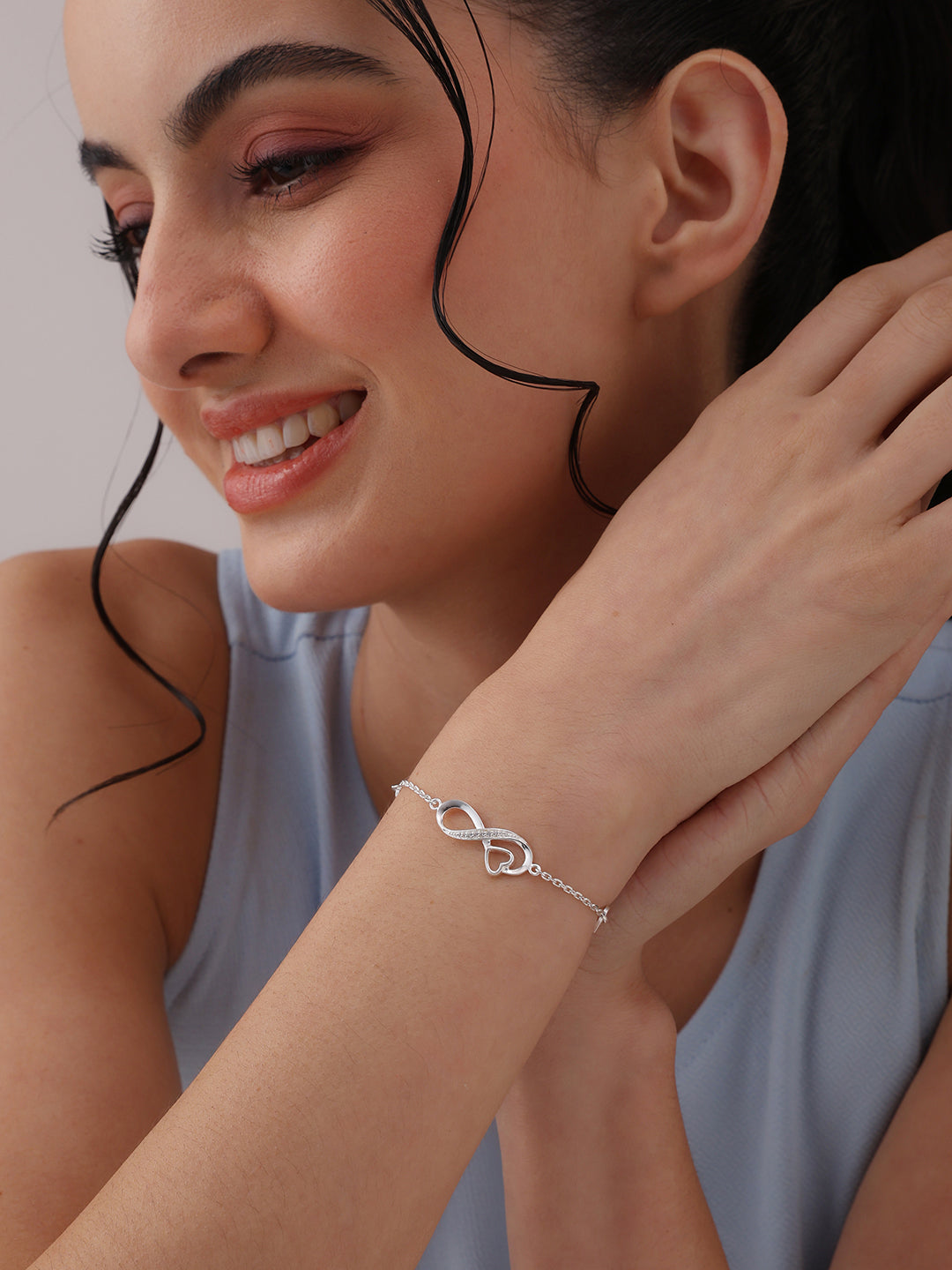 Infinity Heart Charm Bracelet