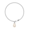 925 Sterling Silver Oval Simulated Pearl Bracelet for Women