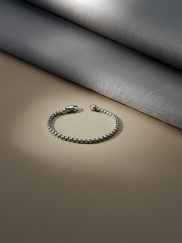 Oxidized Box Chain Bracelet for Men