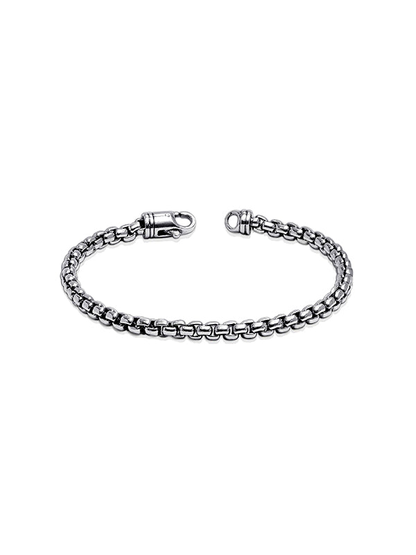 Oxidized Box Chain Bracelet for Men