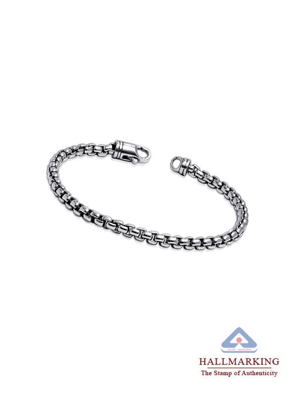 Oxidized Box Chain Bracelet for Men