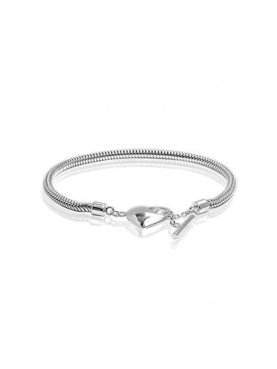 Heart Charm Snake Chain Bracelet