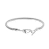 925 Strerling Silver Elegent Love Heart Charm Adjustable Italian Snake Chain Wristband Bracelet for Women Teen